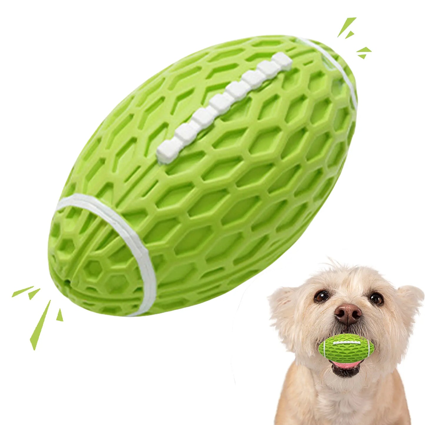 Durable Rubber Dog Football Toy for Aggressive Chewers - Interactive Floating Fetch Ball for Medium to Large Dogs