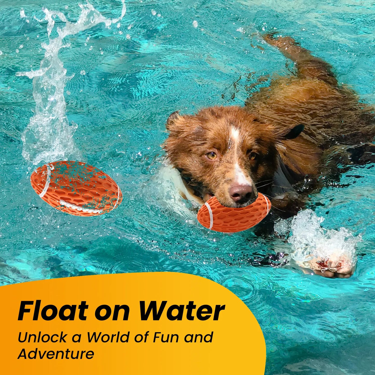 Durable Rubber Dog Football Toy for Aggressive Chewers - Interactive Floating Fetch Ball for Medium to Large Dogs