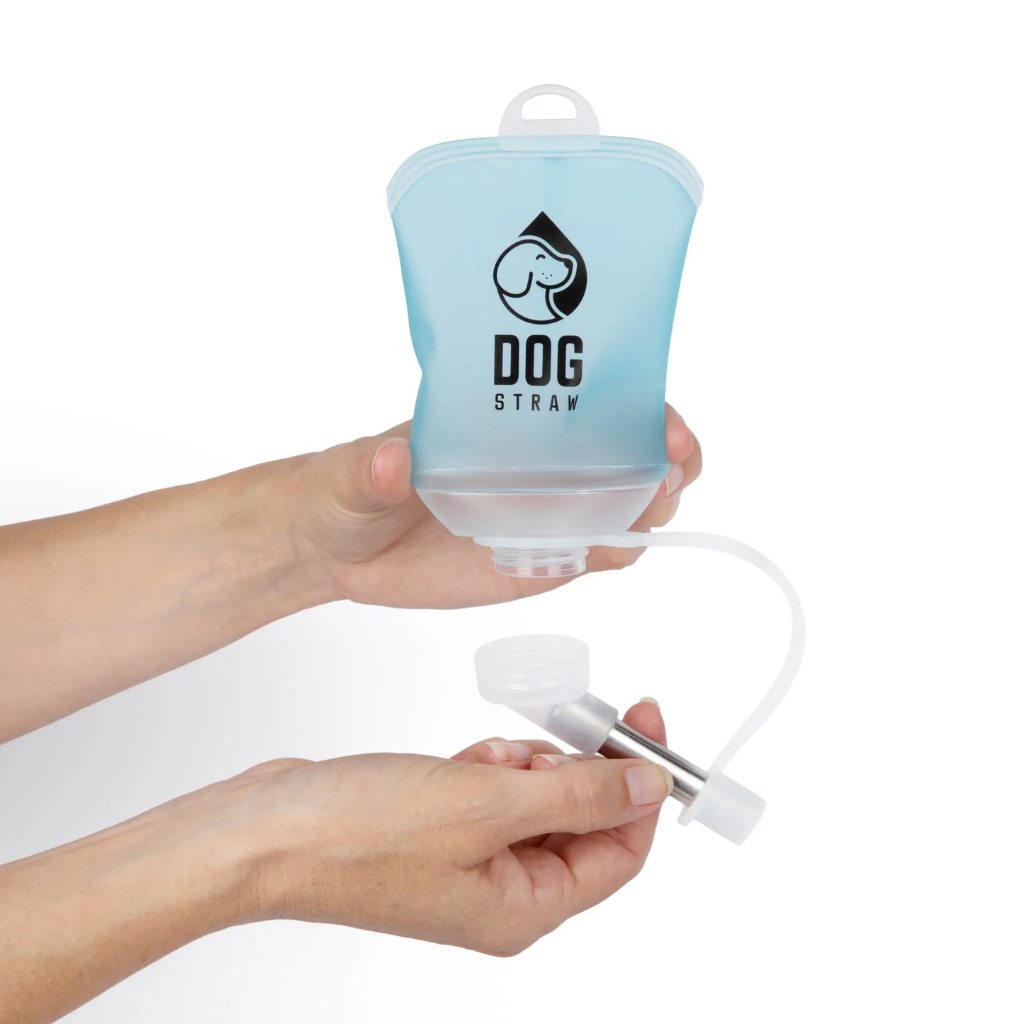 Dog Straw – Portable Dog Water Pouch with Stainless Steel Sipper - Lightweight, Lick-To-Sip, Perfect for Walks, Hikes & Travel. Adventure-Ready Hydration for Dogs on the Go.