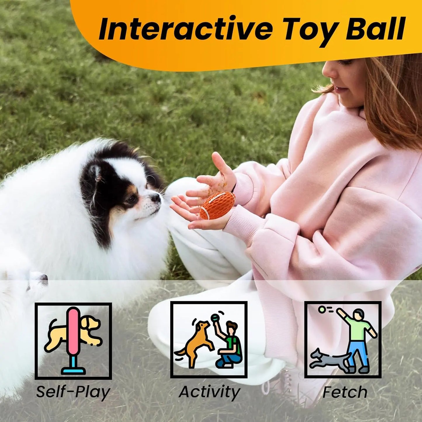 Durable Rubber Dog Football Toy for Aggressive Chewers - Interactive Floating Fetch Ball for Medium to Large Dogs