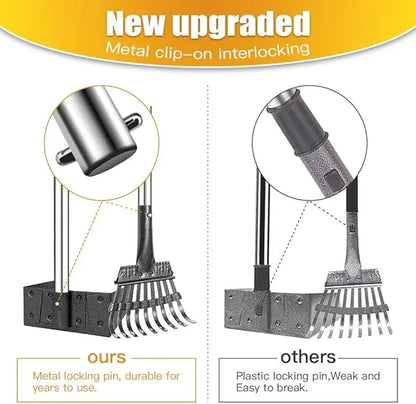 Professional Dog Waste Removal Set with Extra Large 9" x 9.5" Tray and Adjustable 38" Handle, Rust-Proof Metal and Aluminum Construction for Large Dogs