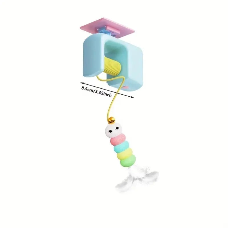 Interactive Automatic Electric Cat Toy with Rechargeable Bungee Rope and Slushy Ball for Indoor Use - Alleviates Loneliness