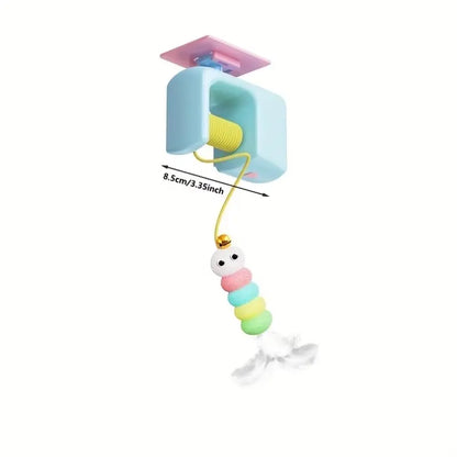 Interactive Automatic Electric Cat Toy with Rechargeable Bungee Rope and Slushy Ball for Indoor Use - Alleviates Loneliness