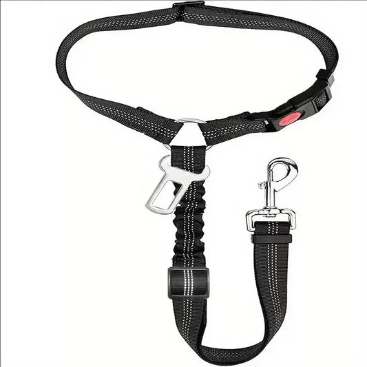 Headrest Dog Car Safety Seat Belt, Adjustable Length Multifunctional Car Safety Belt Leash, Spring Car Travel, Dog Owners Drive with Peace of Mind