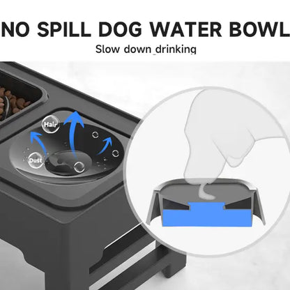 GOYJOY Adjustable Elevated Dog Bowls with Slow Feeders - Ergonomic Raised Stand for Dogs and Cats, Anti-Slip, No Spill Design for Optimal Pet Health, Suitable for Small to Large Pets