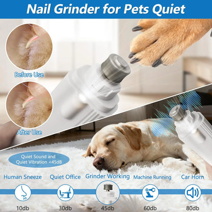PetPulse Dual-Function LED Nail Grinder for Dogs and Cats – Precision Nail Trimming Tool with Ergonomic Non-Slip Handle for Safe Home Grooming