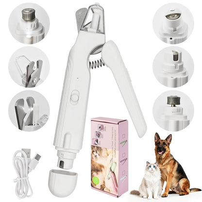 PetPulse Dual-Function LED Nail Grinder for Dogs and Cats – Precision Nail Trimming Tool with Ergonomic Non-Slip Handle for Safe Home Grooming