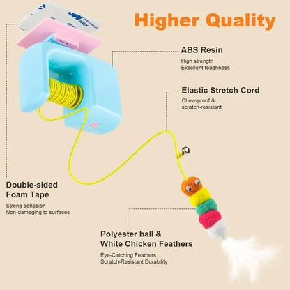 Interactive Automatic Electric Cat Toy with Rechargeable Bungee Rope and Slushy Ball for Indoor Use - Alleviates Loneliness