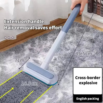 Multifunctional Pet Hair Remover Tool 4 in 1 Dog and Cat Fur Removal Brush Pet Hair Remover Adjustable Lint Brush Handle Fur Remover Water Scraper for Window Furniture Carpets Sofa Car Clothes