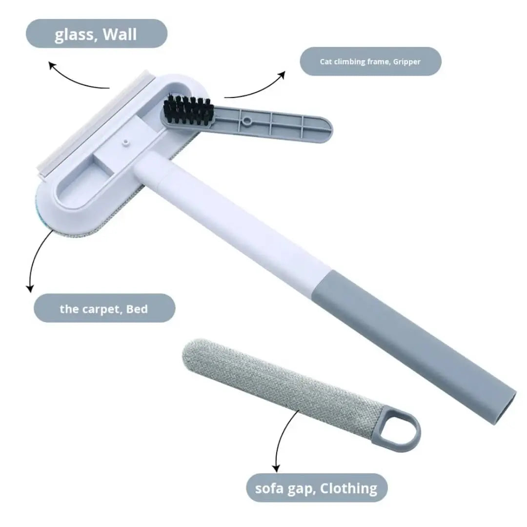 Multifunctional Pet Hair Remover Tool 4 in 1 Dog and Cat Fur Removal Brush Pet Hair Remover Adjustable Lint Brush Handle Fur Remover Water Scraper for Window Furniture Carpets Sofa Car Clothes