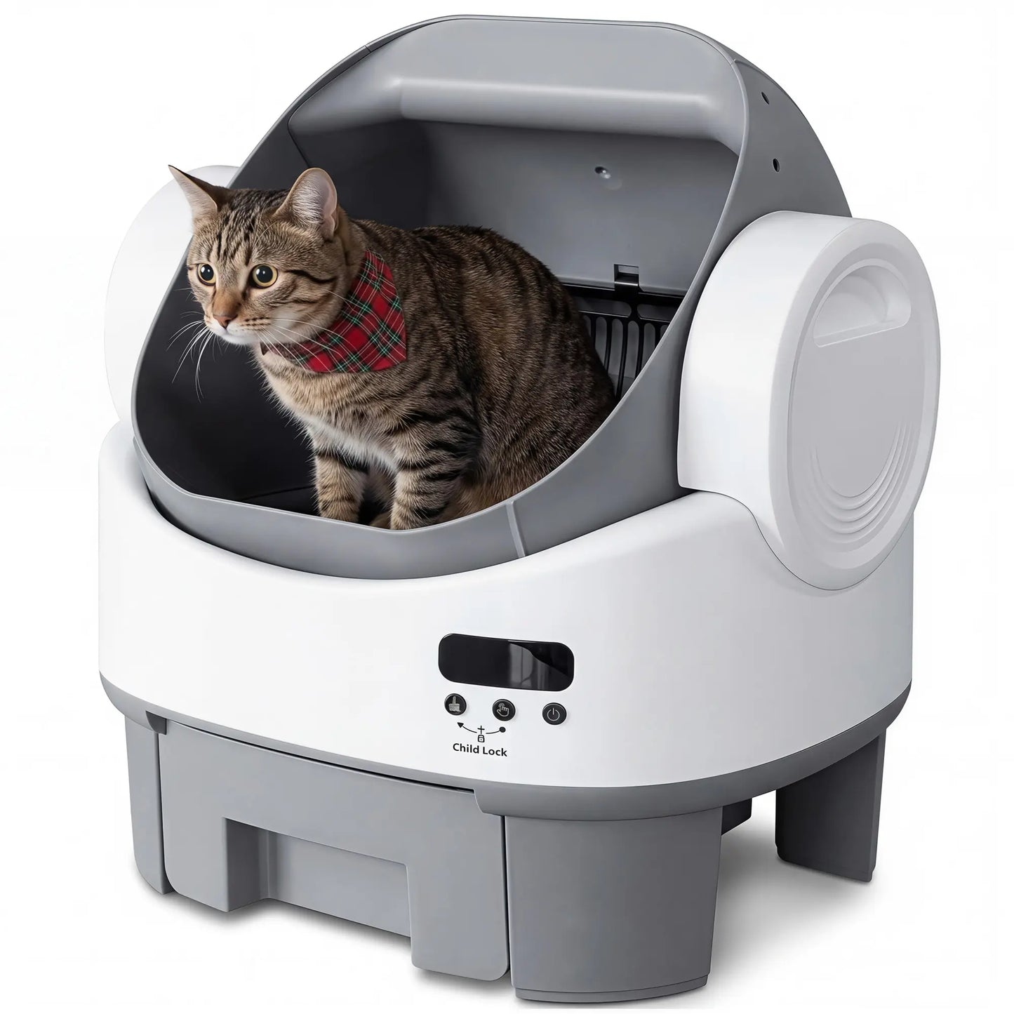 Warcat Next-Generation Automatic Open-Top Cat Litter Box with Self-Cleaning Functionality and Enhanced Safety Sensors - User-Friendly App-Free Design