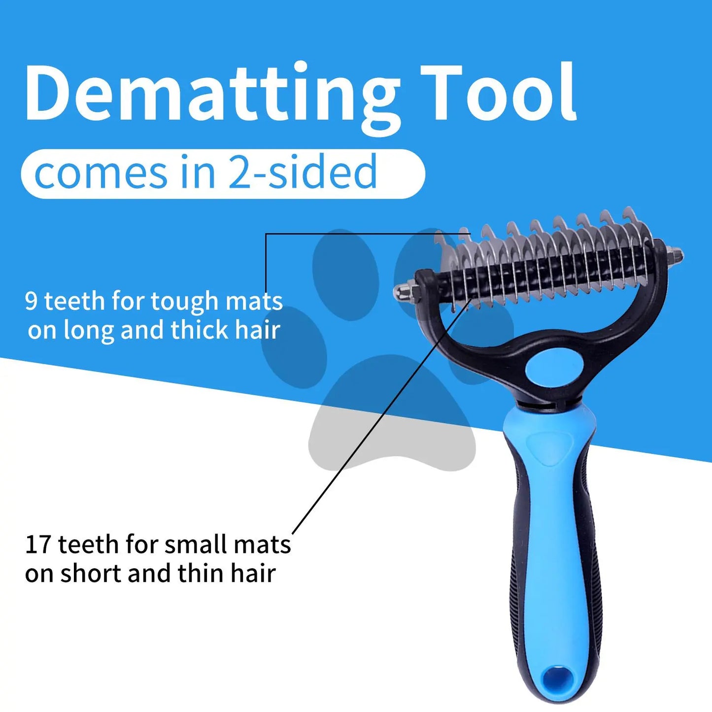 【Summervibes】Pet Grooming Brush-Double Sided Hurtless Shedding and Dematting Undercoat Rake Comb for Dogs and Cats, No More Nasty Shedding or Flying Hair