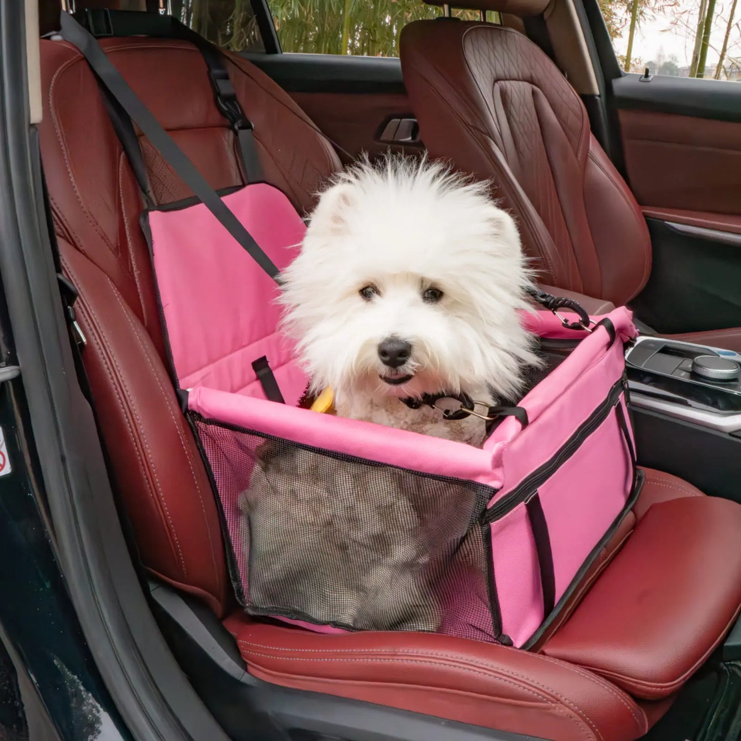 Pet Car Seat - Foldable Travel Safety Booster for Cats and Dogs | Breathable, Easy-to-Clean Design with Spacious Interior | Compatible with Front and Back Seats, Effortless Assembly